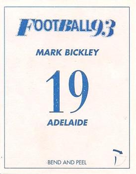 1993 Select AFL Stickers #19 Mark Bickley Back